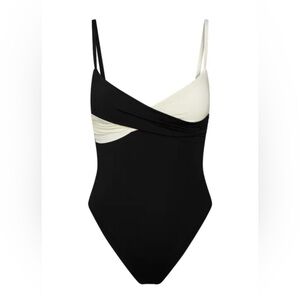 Monday Swimwear Black and Cream One Piece